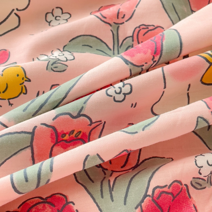 91家纺网 家纺一手货源 找家纺 金丝鸟 2023新款全棉纯棉印花系列单品床笠 馥郁