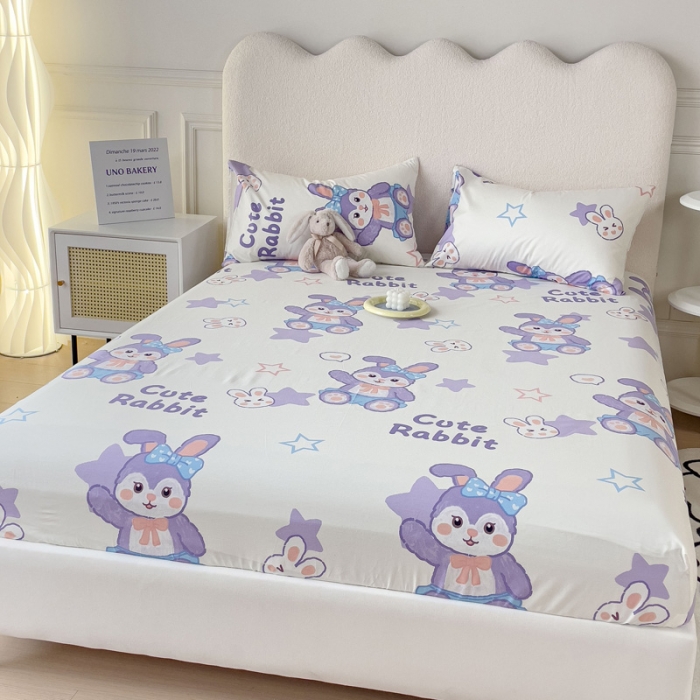 91家纺网 家纺一手货源 找家纺 金丝鸟 2023新款全棉纯棉印花系列单品床笠 星黛兔