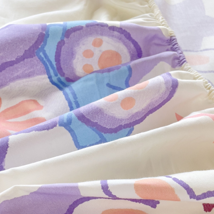 91家纺网 家纺一手货源 找家纺 金丝鸟 2023新款全棉纯棉印花系列单品床笠 星黛兔