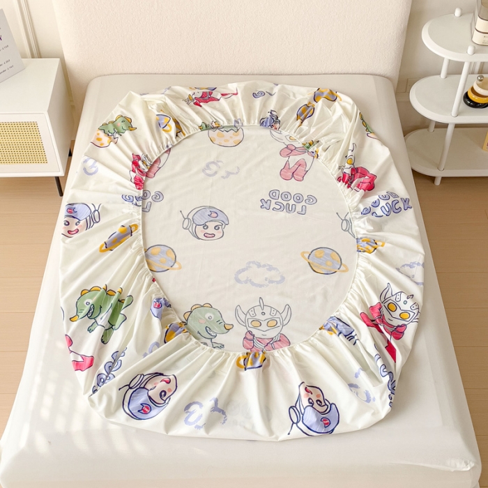 91家纺网 家纺一手货源 找家纺 金丝鸟 2023新款全棉纯棉印花系列单品床笠 幸运恐龙