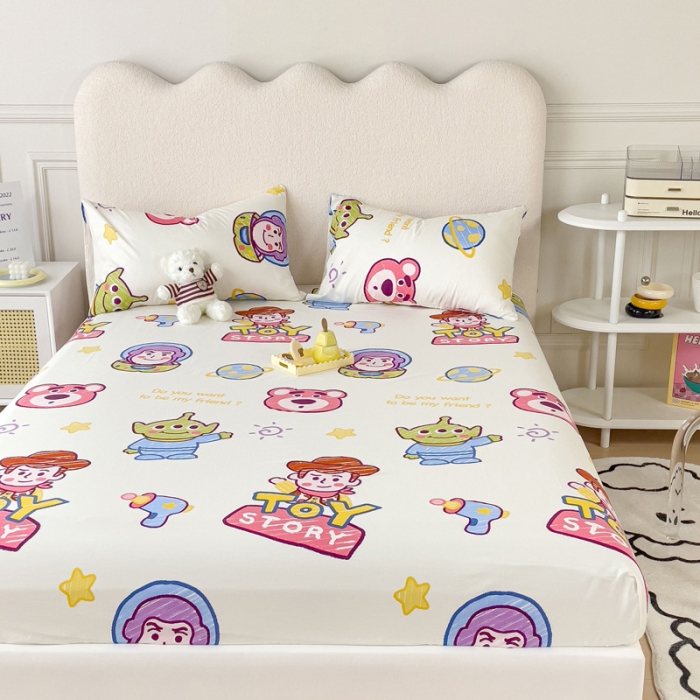 91家纺网 家纺一手货源 找家纺 金丝鸟 2023新款全棉纯棉印花系列单品床笠 总动员