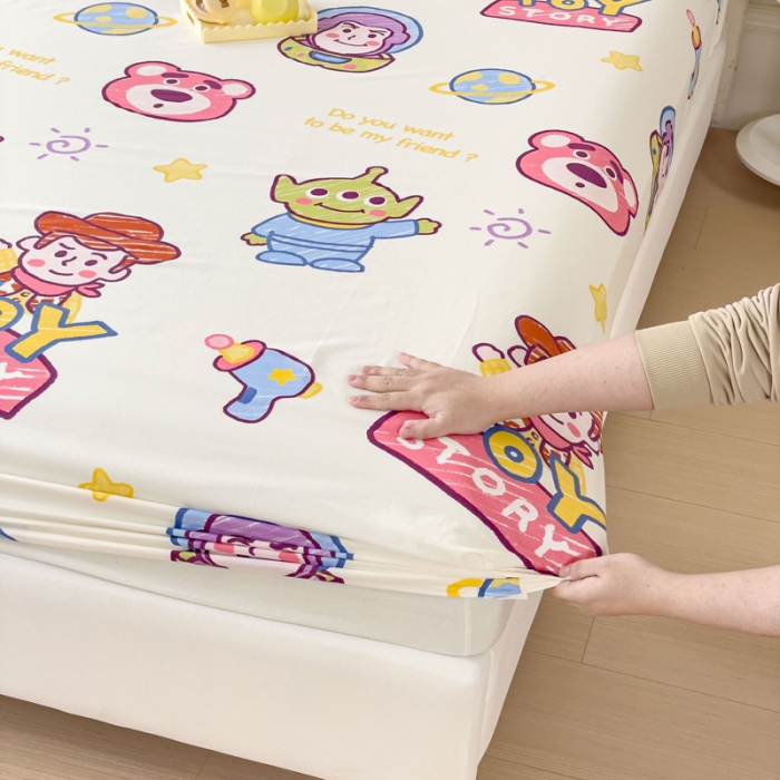 91家纺网 家纺一手货源 找家纺 金丝鸟 2023新款全棉纯棉印花系列单品床笠 总动员