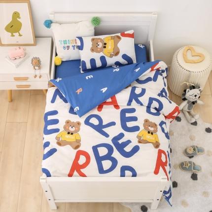 91家纺网 家纺一手货源 找家纺 鱼宝 2022新款全棉幼儿园婴童套件多件套字母熊