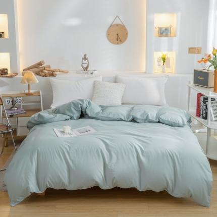 柠萌家居 2023新款全棉双拼水洗棉单品单被套 双拼-繁星蓝