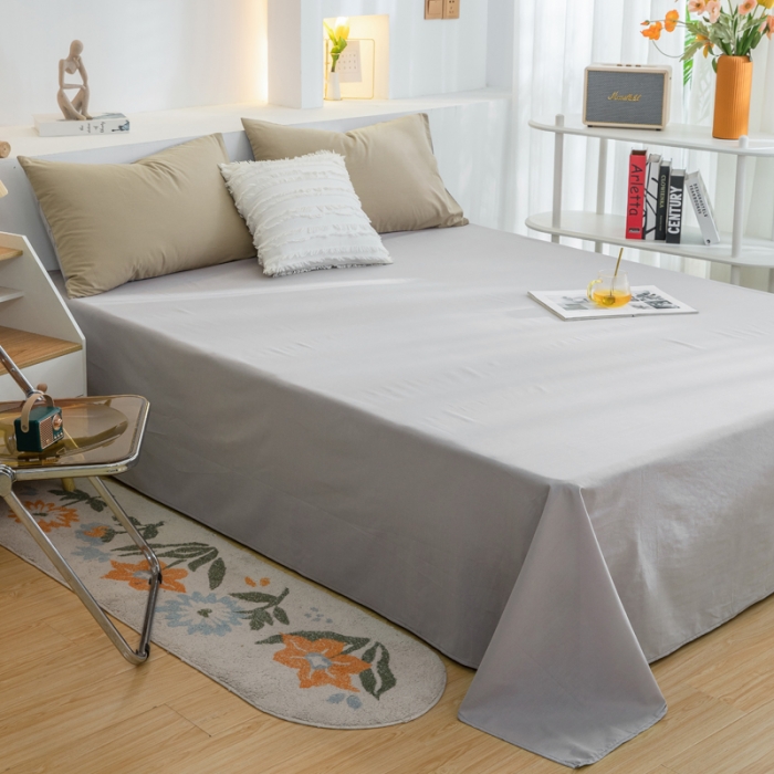 91家纺网 家纺一手货源 找家纺 柠萌家居 2023新款全棉双拼水洗棉单品单被套 双拼-卡其浅灰