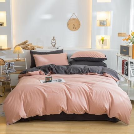 91家纺网 家纺一手货源 找家纺 （总）柠萌家居 2024新款全棉双拼水洗棉四件套