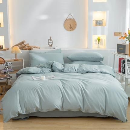 91家纺网 家纺一手货源 找家纺 （总）柠萌家居 2024新款全棉双拼水洗棉四件套