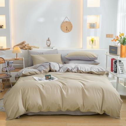 91家纺网 家纺一手货源 找家纺 （总）柠萌家居 2024新款全棉双拼水洗棉四件套