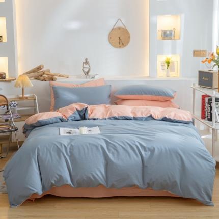 91家纺网 家纺一手货源 找家纺 （总）柠萌家居 2024新款全棉双拼水洗棉四件套