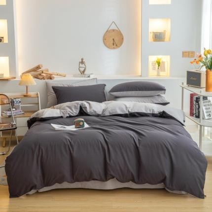 91家纺网 家纺一手货源 找家纺 （总）柠萌家居 2024新款全棉双拼水洗棉四件套