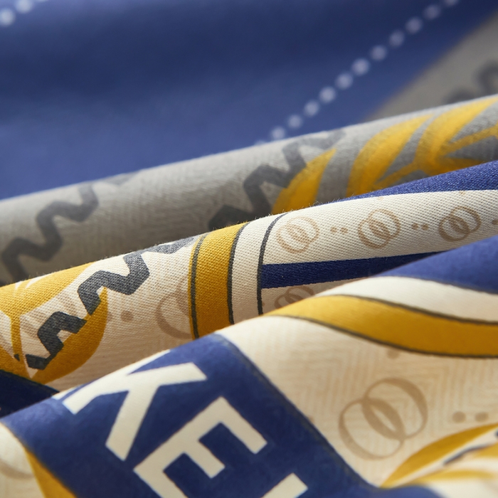 91家纺网 家纺一手货源 找家纺 雲归梦2023新款13372全棉活性大版印花简约居家四件套 伯爵蓝