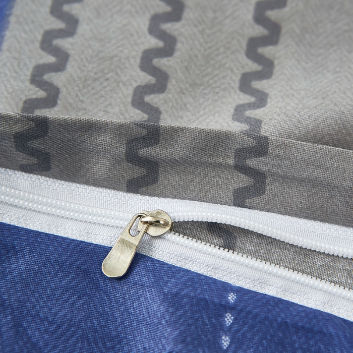 91家纺网 家纺一手货源 找家纺 雲归梦2023新款13372全棉活性大版印花简约居家四件套 伯爵蓝