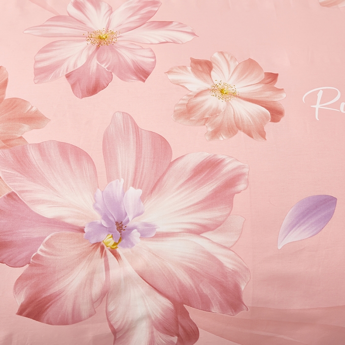 91家纺网 家纺一手货源 找家纺 雲归梦2023新款13372全棉活性大版印花简约居家四件套 粉黛粉