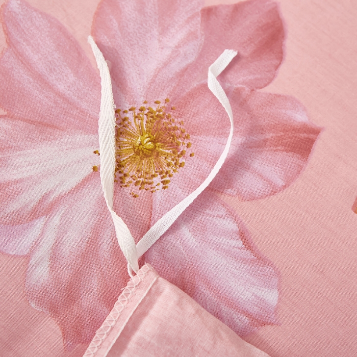 91家纺网 家纺一手货源 找家纺 雲归梦2023新款13372全棉活性大版印花简约居家四件套 粉黛粉