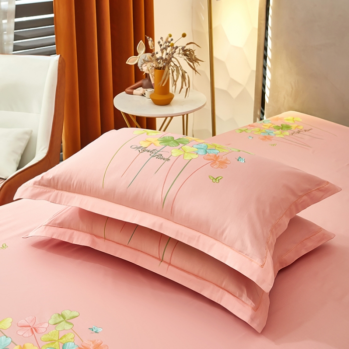 91家纺网 家纺一手货源 找家纺 雲归梦2023新款13372全棉活性大版印花简约居家四件套 风动玲心蓝