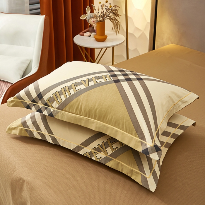 91家纺网 家纺一手货源 找家纺 雲归梦2023新款13372全棉活性大版印花简约居家四件套 杰菲咖