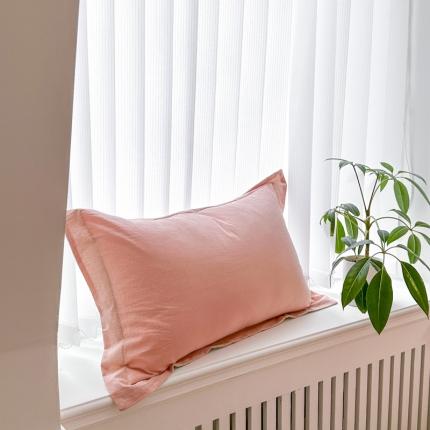 91家纺网 家纺一手货源 找家纺 （总）嘉汀兰 2023新款全棉色织水洗棉纯色撞色款单枕套