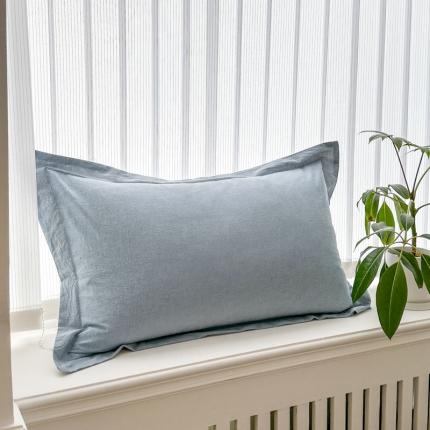 91家纺网 家纺一手货源 找家纺 （总）嘉汀兰 2023新款全棉色织水洗棉纯色撞色款单枕套