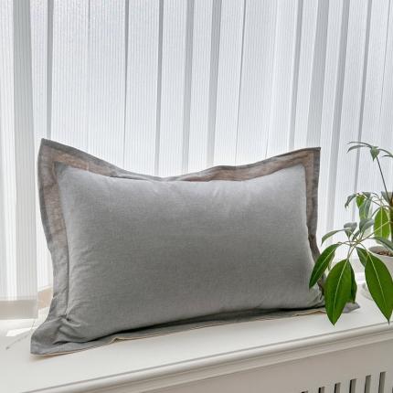 91家纺网 家纺一手货源 找家纺 （总）嘉汀兰 2023新款全棉色织水洗棉纯色撞色款单枕套