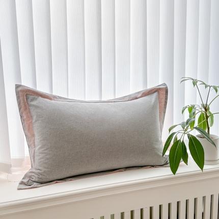 91家纺网 家纺一手货源 找家纺 （总）嘉汀兰 2023新款全棉色织水洗棉纯色撞色款单枕套