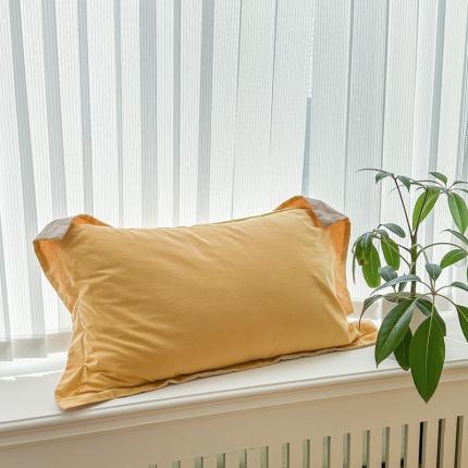 91家纺网 家纺一手货源 找家纺 （总）嘉汀兰 2023新款全棉色织水洗棉纯色撞色款单枕套