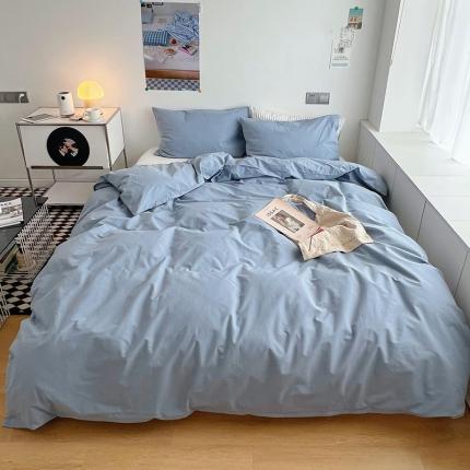 91家纺网 家纺一手货源 找家纺 猪先生 2022新款极简风纯棉床盖床笠四件套 鹅黄+极简白