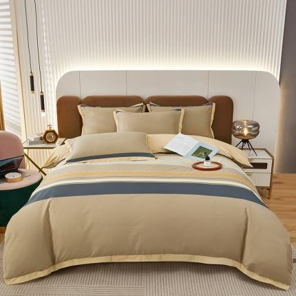 91家纺网 家纺一手货源 找家纺 雲归梦 新款13372全棉活性工艺款小版印花四件套 凯旋门咖