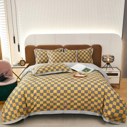 91家纺网 家纺一手货源 找家纺 雲归梦 新款13372全棉活性工艺款小版印花四件套 卓依黄