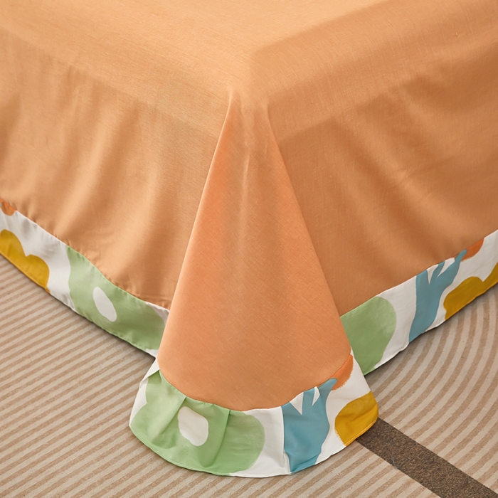 91家纺网 家纺一手货源 找家纺 雲归梦 新款13372全棉活性工艺款小版印花四件套 娇韵桔