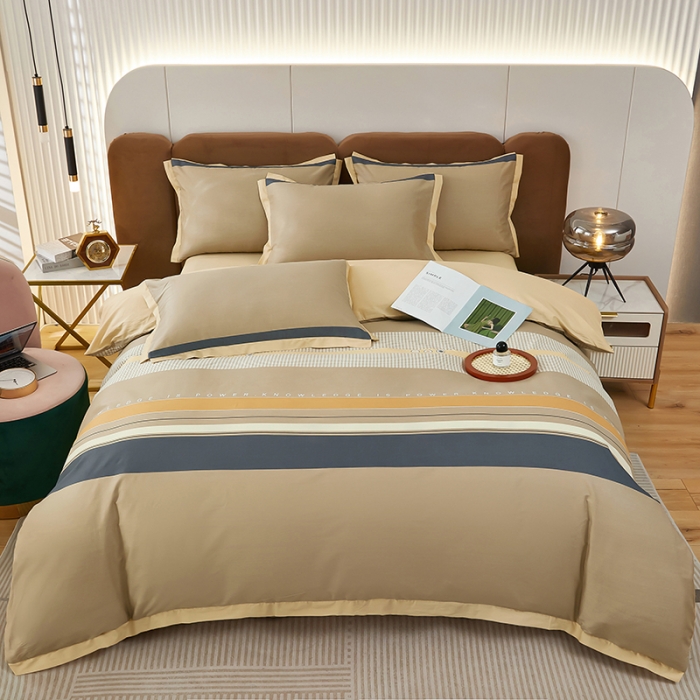 91家纺网 家纺一手货源 找家纺 雲归梦 新款13372全棉活性工艺款小版印花四件套 凯旋门咖