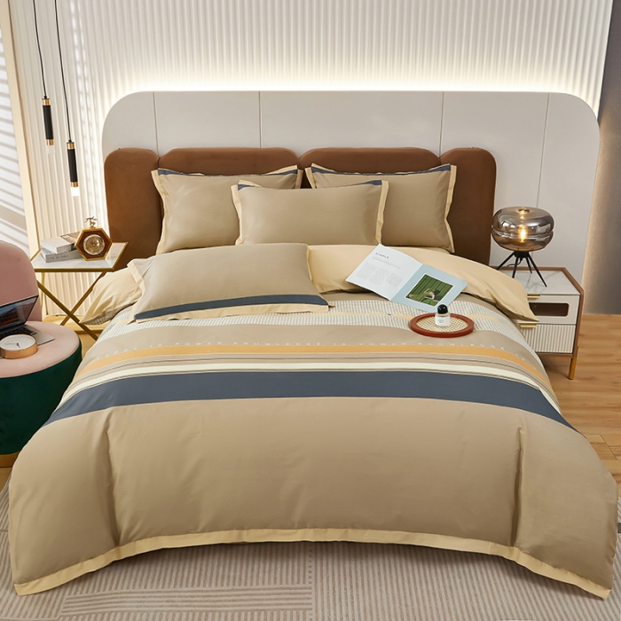 91家纺网 家纺一手货源 找家纺 雲归梦 新款13372全棉活性工艺款小版印花四件套 凯旋门咖