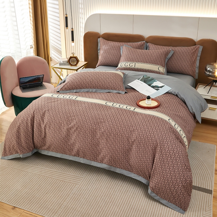 91家纺网 家纺一手货源 找家纺 雲归梦 新款13372全棉活性工艺款小版印花四件套 劳伦咖