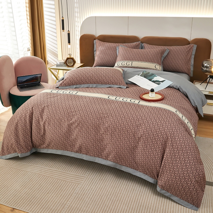 91家纺网 家纺一手货源 找家纺 雲归梦 新款13372全棉活性工艺款小版印花四件套 劳伦咖