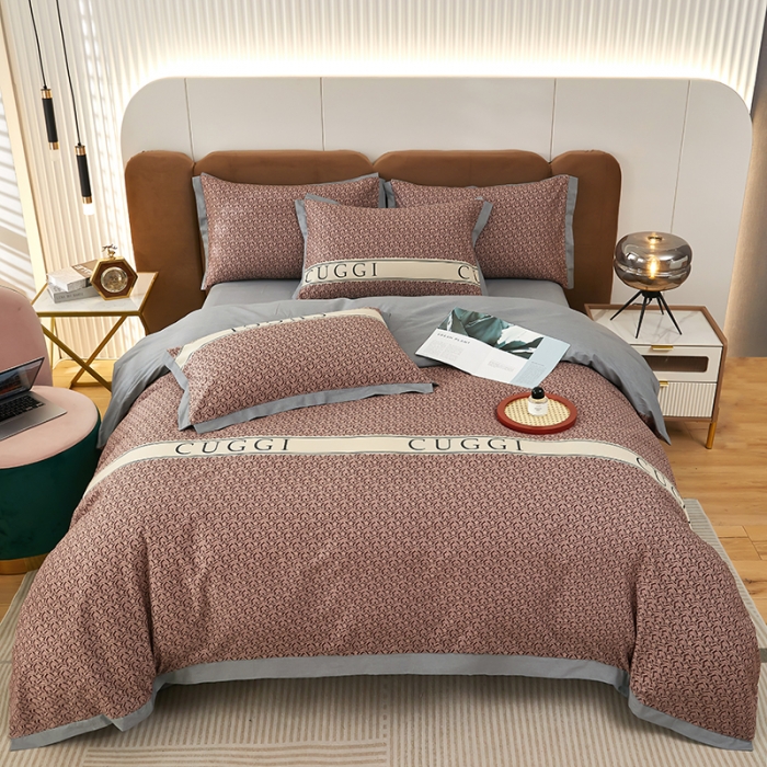 91家纺网 家纺一手货源 找家纺 雲归梦 新款13372全棉活性工艺款小版印花四件套 劳伦咖