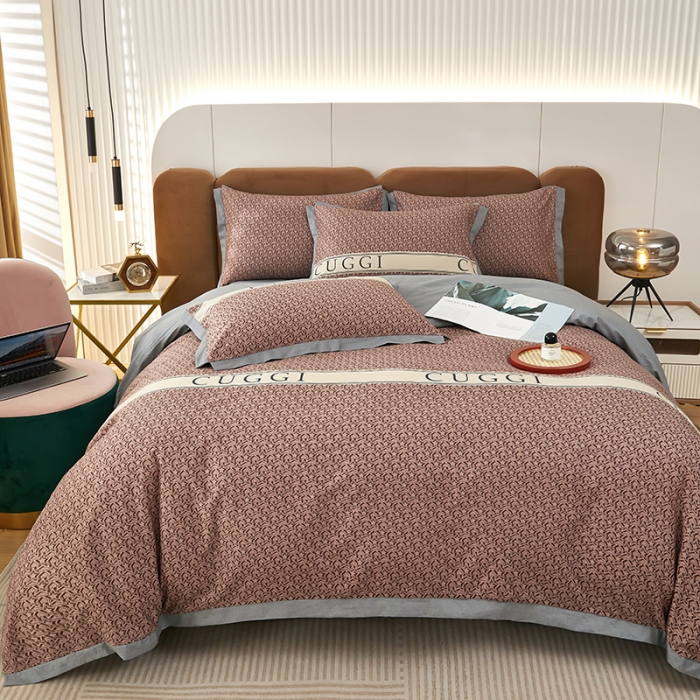 91家纺网 家纺一手货源 找家纺 雲归梦 新款13372全棉活性工艺款小版印花四件套 劳伦咖