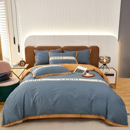 雲归梦 新款13372全棉活性工艺款小版印花四件套 劳伦兰