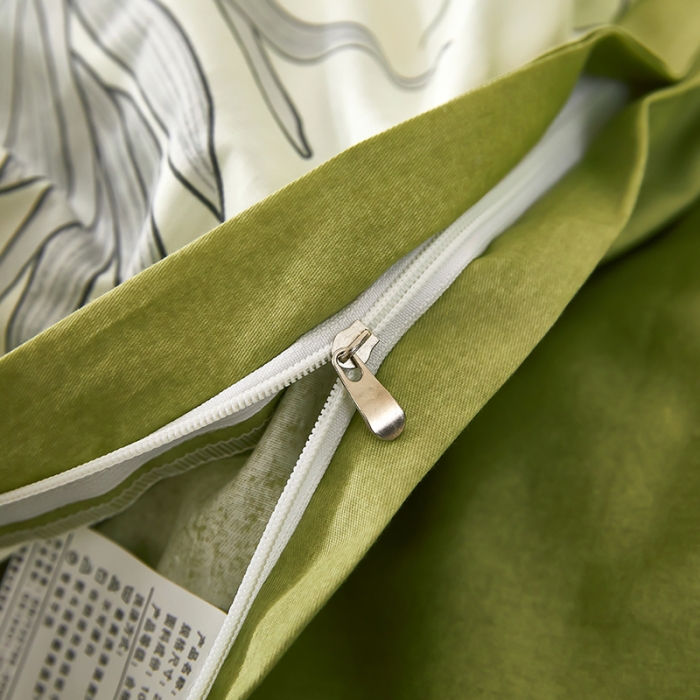 91家纺网 家纺一手货源 找家纺 雲归梦 新款13372全棉活性工艺款小版印花四件套 流年绿