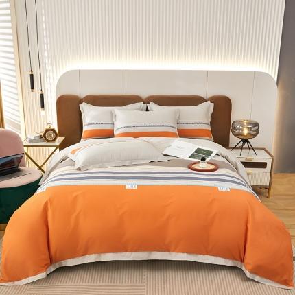 雲归梦 新款13372全棉活性工艺款小版印花四件套 莫比尔桔