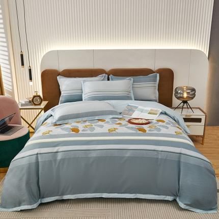 雲归梦 新款13372全棉活性工艺款小版印花四件套 晚枫歌兰