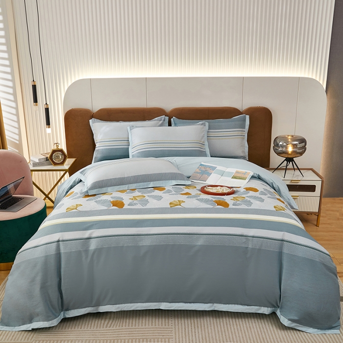 91家纺网 家纺一手货源 找家纺 雲归梦 新款13372全棉活性工艺款小版印花四件套 晚枫歌兰