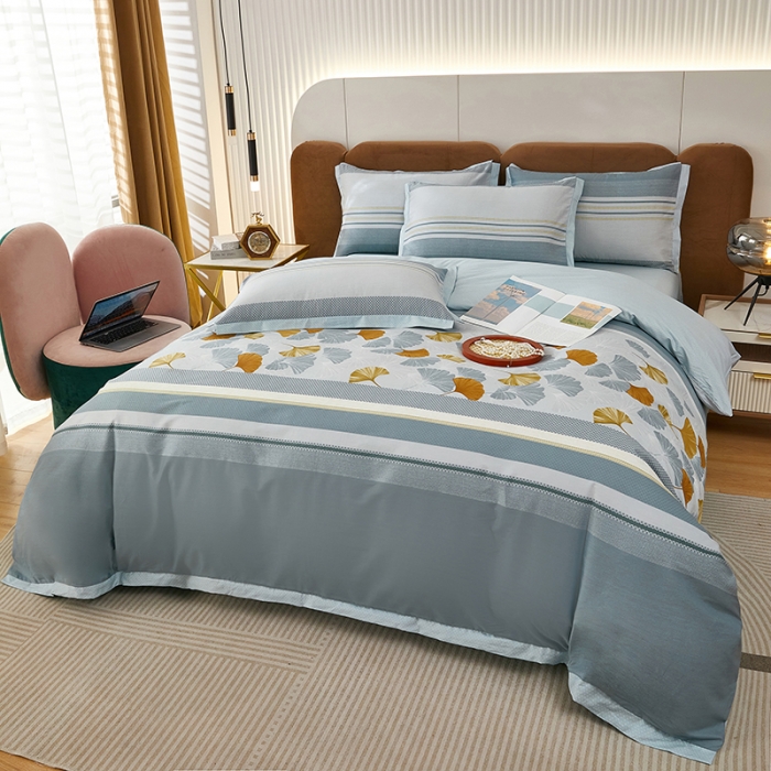 91家纺网 家纺一手货源 找家纺 雲归梦 新款13372全棉活性工艺款小版印花四件套 晚枫歌兰