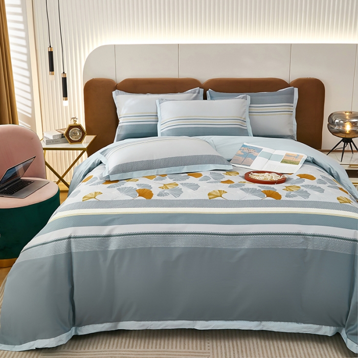 91家纺网 家纺一手货源 找家纺 雲归梦 新款13372全棉活性工艺款小版印花四件套 晚枫歌兰