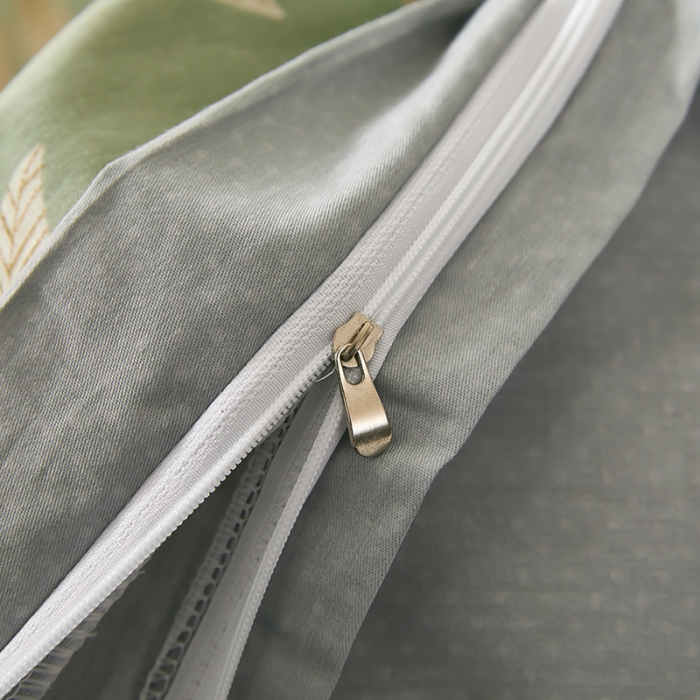 91家纺网 家纺一手货源 找家纺 雲归梦 新款13372全棉活性工艺款小版印花四件套 微光绿