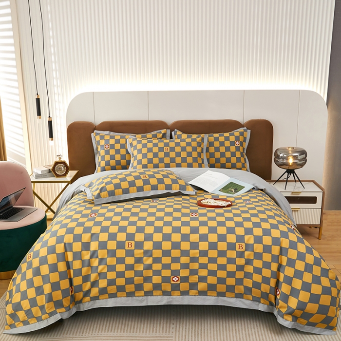 91家纺网 家纺一手货源 找家纺 雲归梦 新款13372全棉活性工艺款小版印花四件套 卓依黄