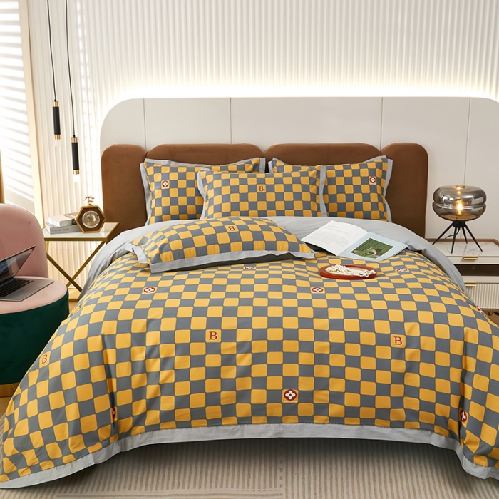 91家纺网 家纺一手货源 找家纺 雲归梦 新款13372全棉活性工艺款小版印花四件套 卓依黄