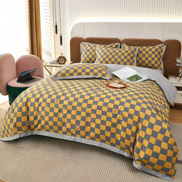 91家纺网 家纺一手货源 找家纺 雲归梦 新款13372全棉活性工艺款小版印花四件套 卓依黄