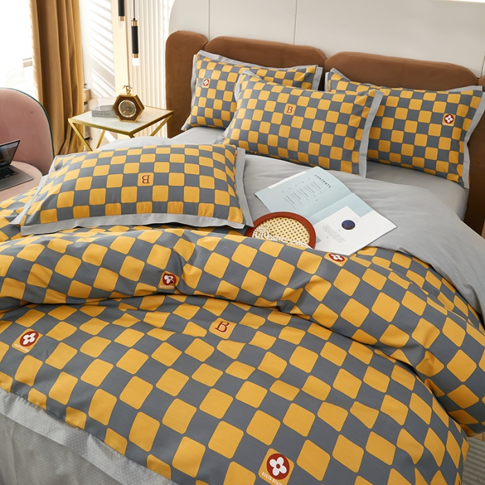 91家纺网 家纺一手货源 找家纺 雲归梦 新款13372全棉活性工艺款小版印花四件套 卓依黄