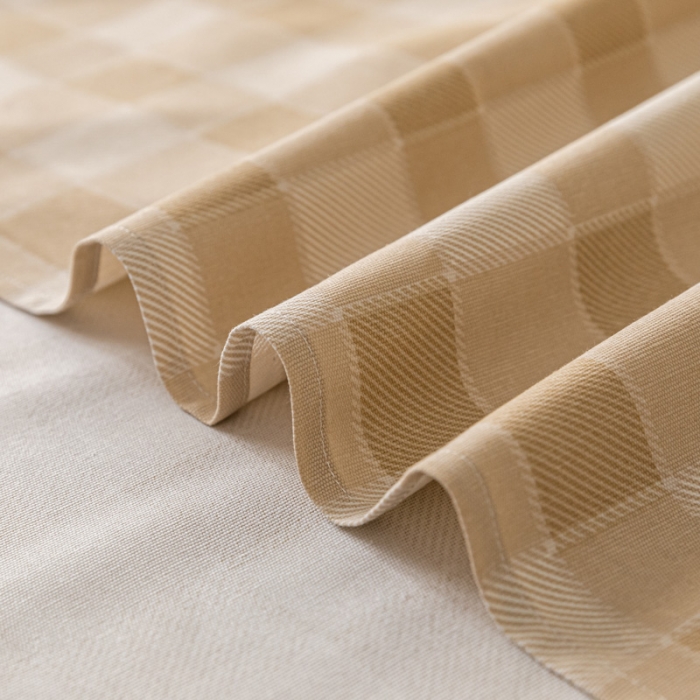 91家纺网 家纺一手货源 找家纺 卧趣家纺 2023新款全棉老粗布单品系列单床单 锦格-棕