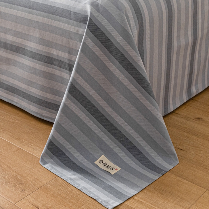 91家纺网 家纺一手货源 找家纺 卧趣家纺 2023新款全棉老粗布单品系列单床单 晴山-兰