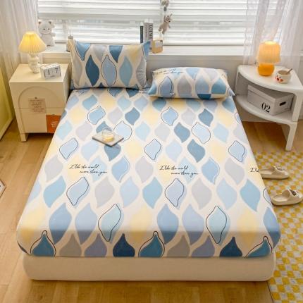 91家纺网 家纺一手货源 找家纺 卧趣家纺 2023新款全棉老粗布单品系列单床笠 冰霜